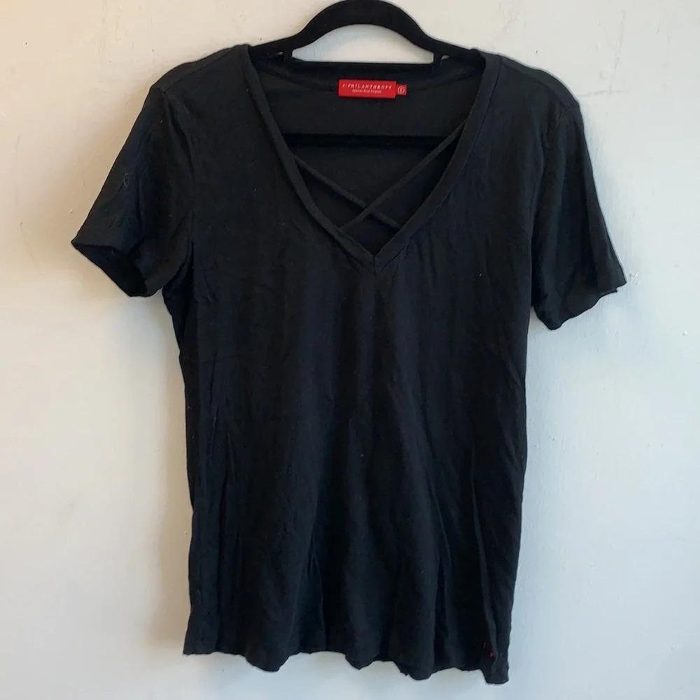 N:Philanthropy cross cross black tee shirt